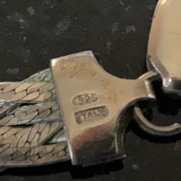 Sterling Silver Bicolor Braided Herringbone Chain - Picture 4 of 5